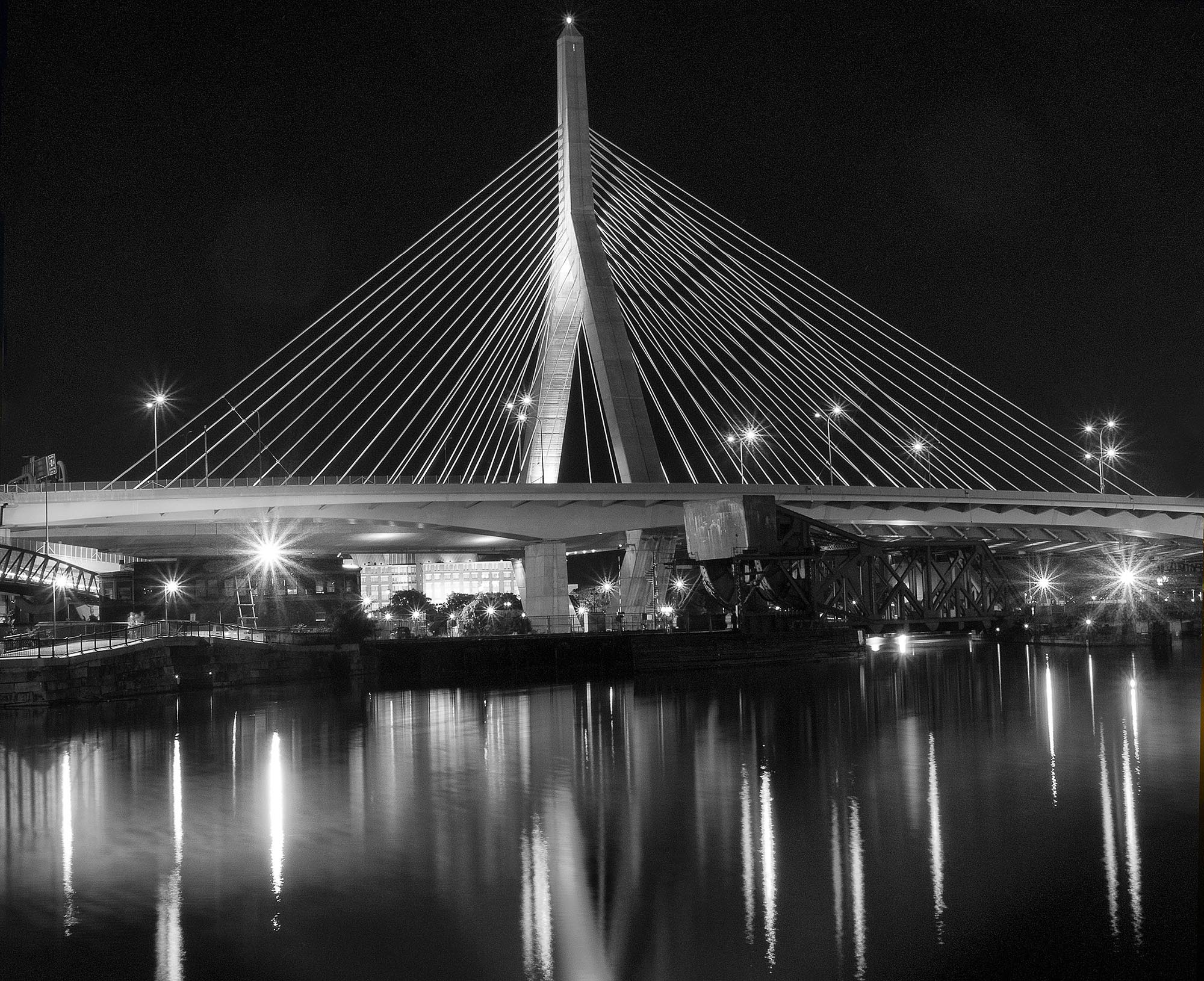 Zakim bridge in black and white